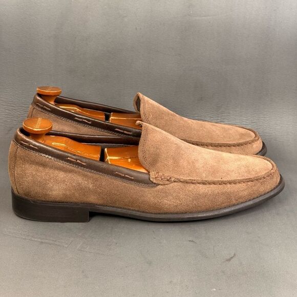 JOHN VARVATOS A U.S.A. Brown suede leather loafer shoes men’s size 13 - Picture 1 of 9